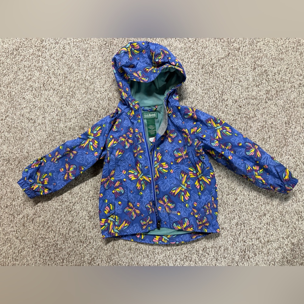 L.L. Bean Blue Jacket with Butterfly Design